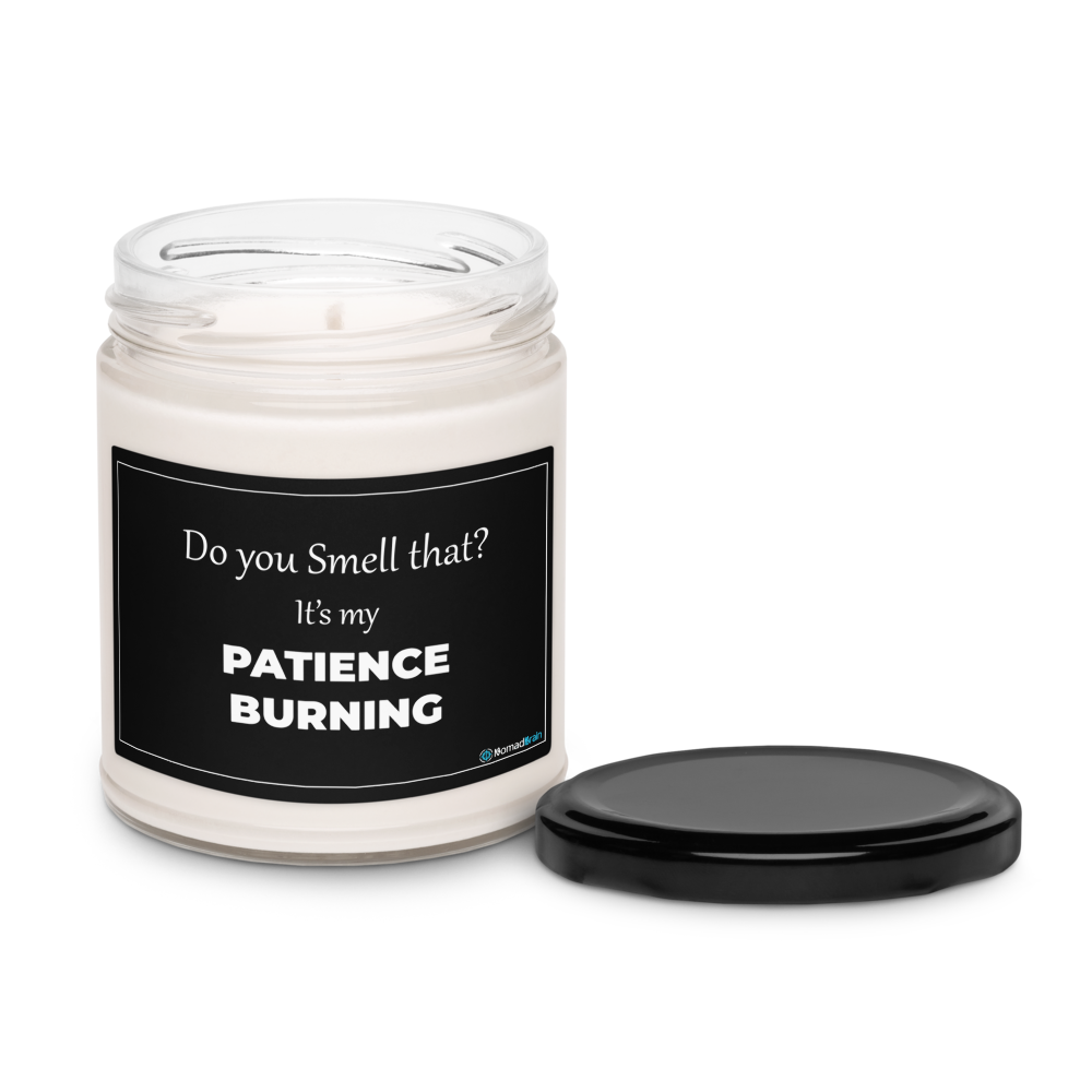 Funny Soy Candle 9 oz - My Patience Burning Sarcastic Gift - Adult Humor Gag Gift for Coworker - Office Humor