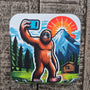 Selfie Sasquatch Mountain Adventure Vinyl Sticker - Bigfoot Decal