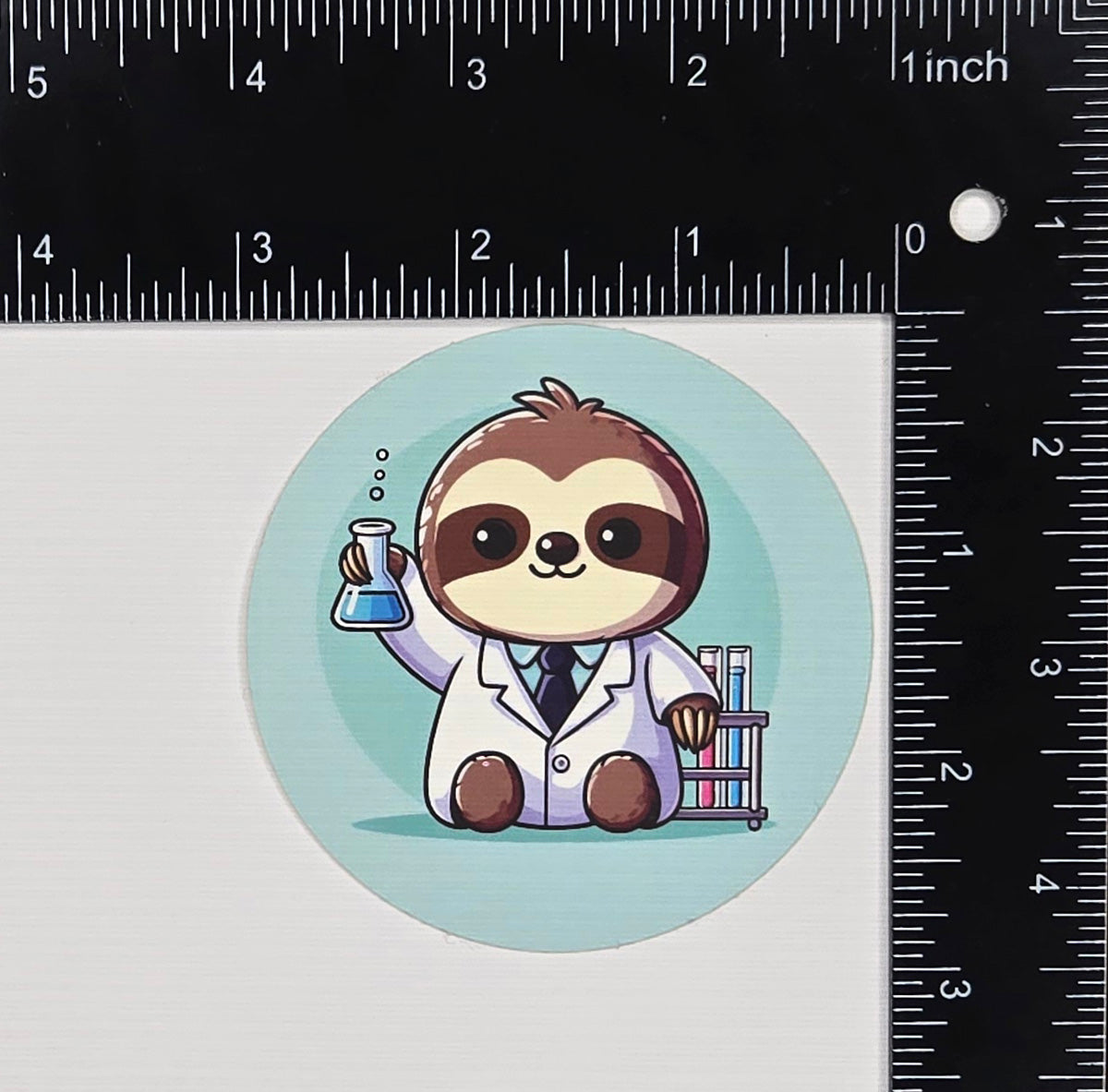 Professor Slothium - Sloth Chemist Sticker