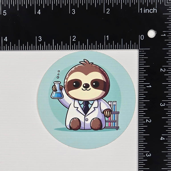 Professor Slothium - Sloth Chemist Sticker