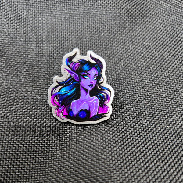 25mm Cosmic Fairy Eco-Friendly Metal Pin - Gothic Fantasy Decorative Badge