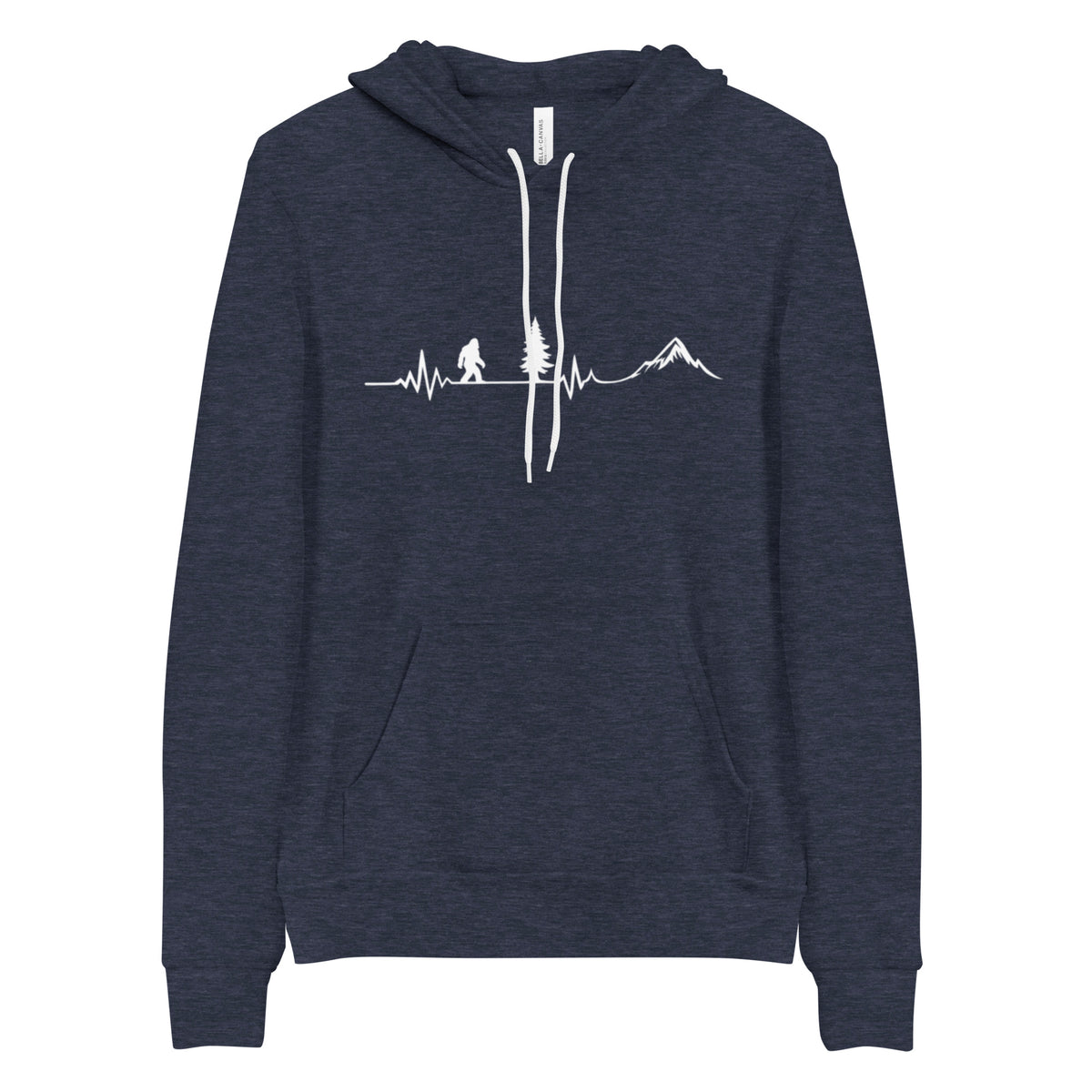 Hoodie Pullover - Bigfoot Heartbeat Sweatshir - PNW Hiking Gift