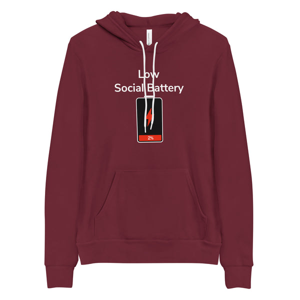 Hoodie, Low Social Battery Funny Introvert Gift, Antisocial Humor