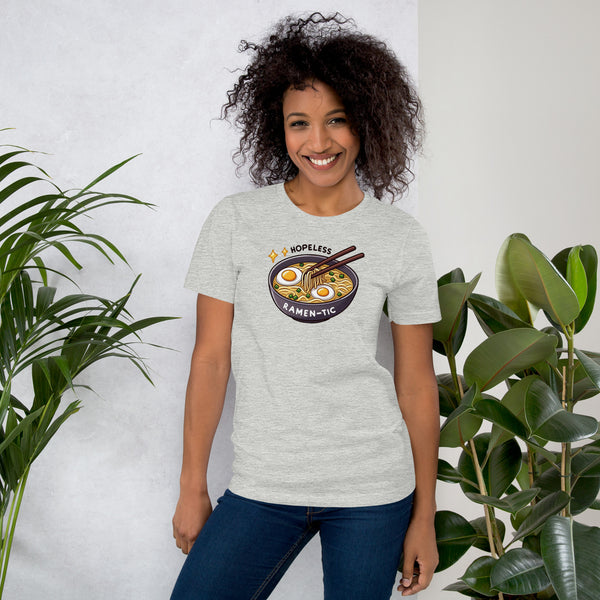 Funny Ramen Shirt - Kawaii Food Graphic Tee - Ramen Lover Gift - Foodie T-Shirt - Hopeless Ramen-tic