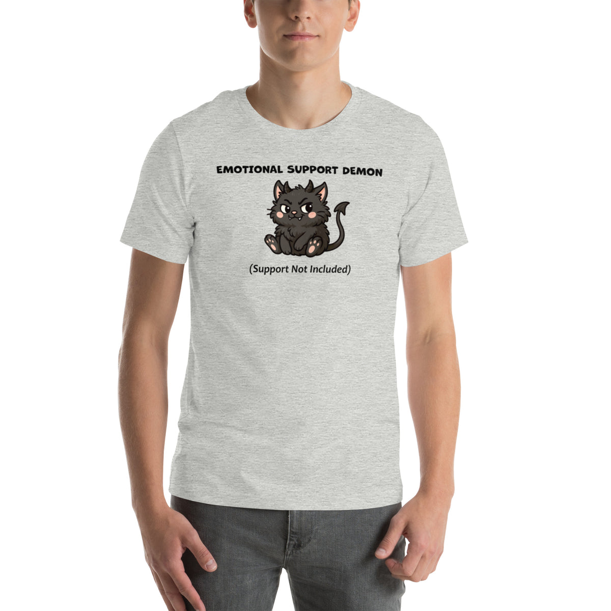Funny Black Cat Shirt - Emotional Support Demon Tee - Dark Humor Cat Gift - Witchy Cat Lover Shirt