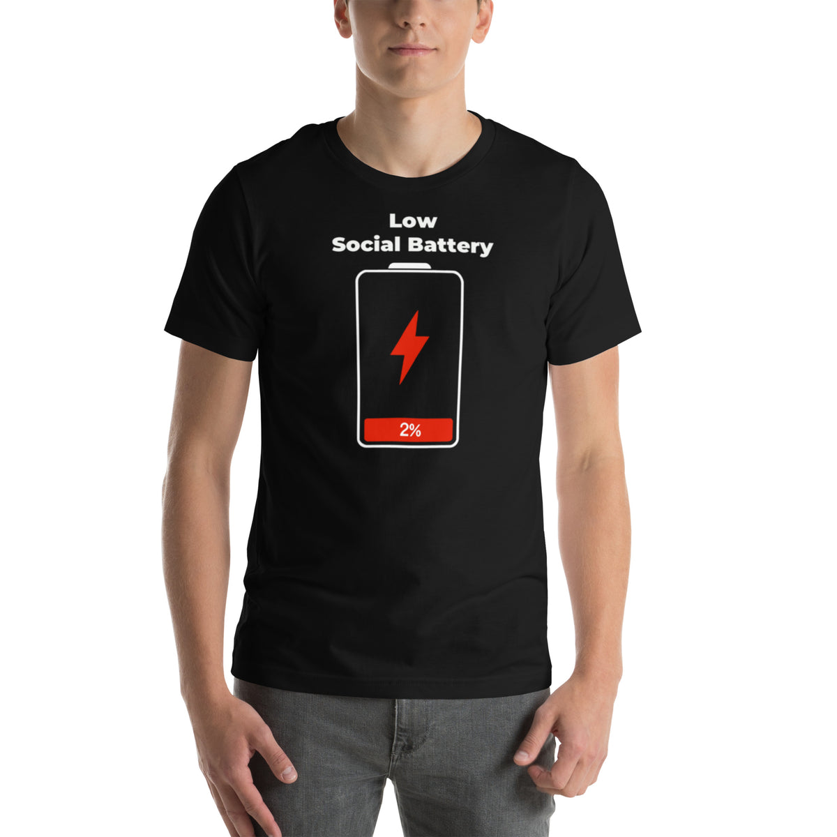 Low Social Battery Shirt - Introvert Gift - Antisocial Humor Tee - Funny Introvert Gift - Sarcastic Graphic T-Shirt