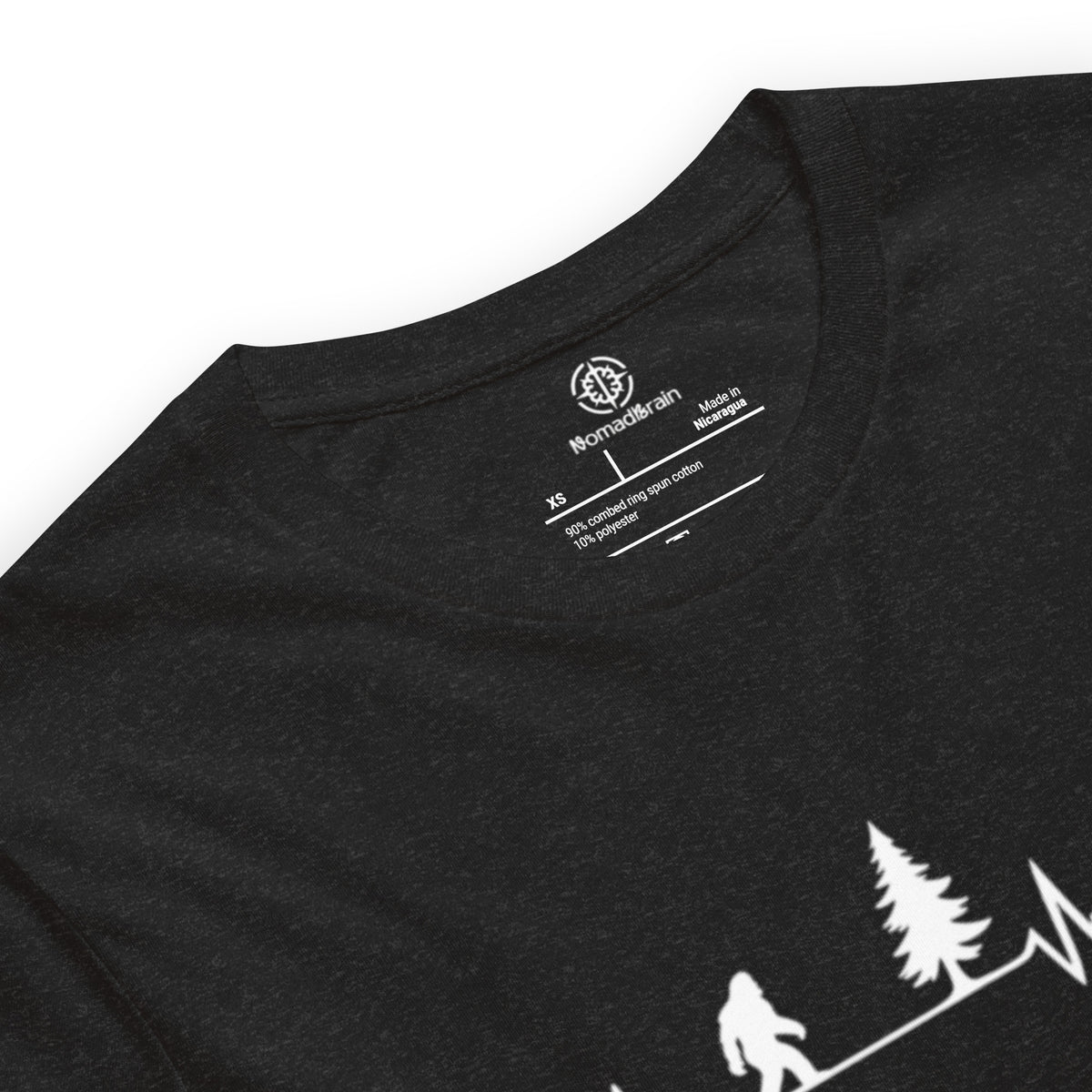 Bigfoot Heartbeat Shirt - Sasquatch EKG Graphic Tee - Hiking Gift