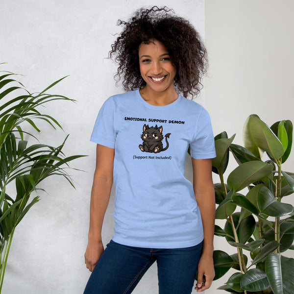 Funny Black Cat Shirt - Emotional Support Demon Tee - Dark Humor Cat Gift - Witchy Cat Lover Shirt