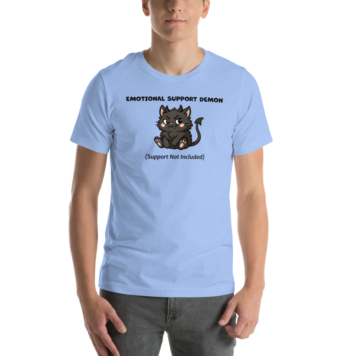 Funny Black Cat Shirt - Emotional Support Demon Tee - Dark Humor Cat Gift - Witchy Cat Lover Shirt