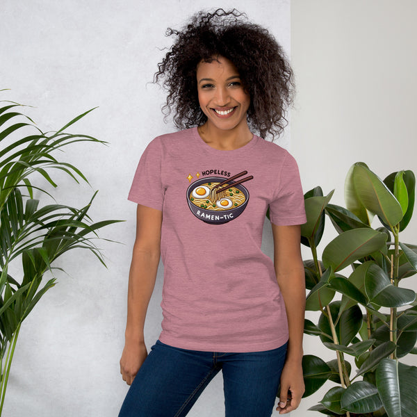 Funny Ramen Shirt - Kawaii Food Graphic Tee - Ramen Lover Gift - Foodie T-Shirt - Hopeless Ramen-tic