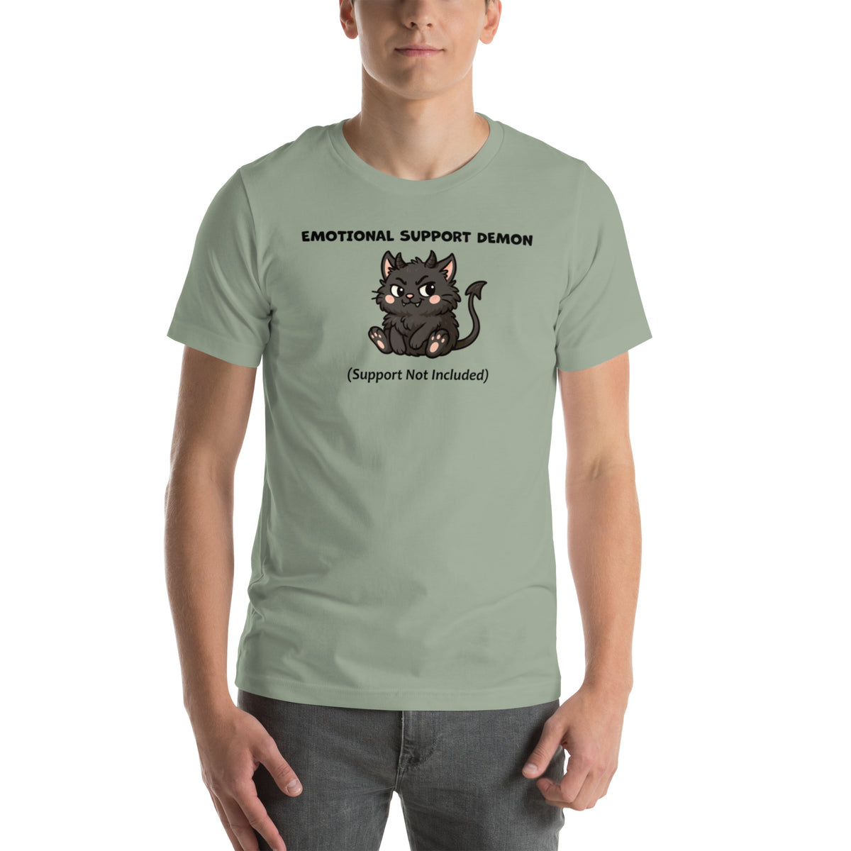 Funny Black Cat Shirt - Emotional Support Demon Tee - Dark Humor Cat Gift - Witchy Cat Lover Shirt