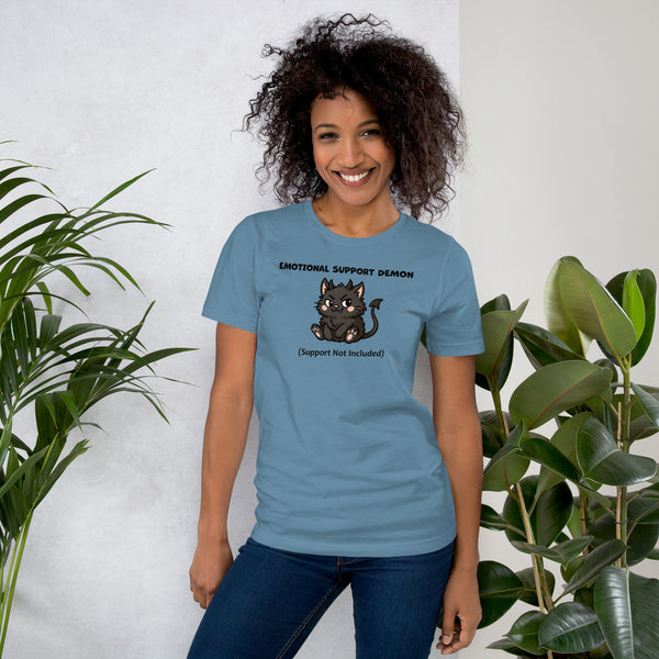 Funny Black Cat Shirt - Emotional Support Demon Tee - Dark Humor Cat Gift - Witchy Cat Lover Shirt