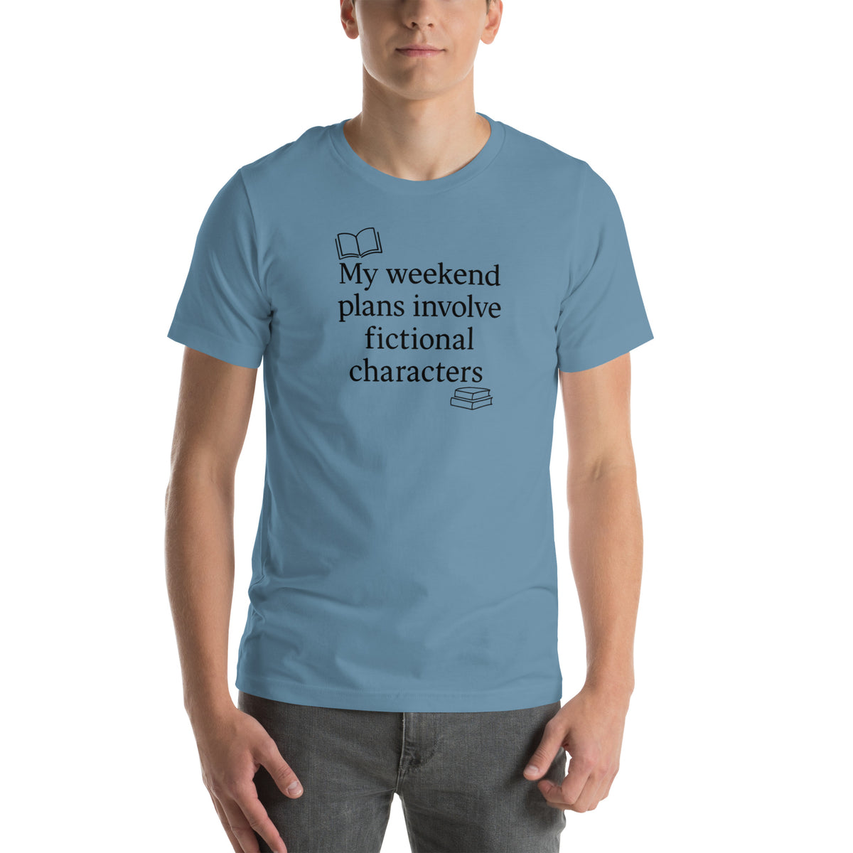 Book Lover Shirt - Funny Bookworm T-Shirt - Reader Humor Tee - My Weekend Plans Fictional Characters - Bookish Gift