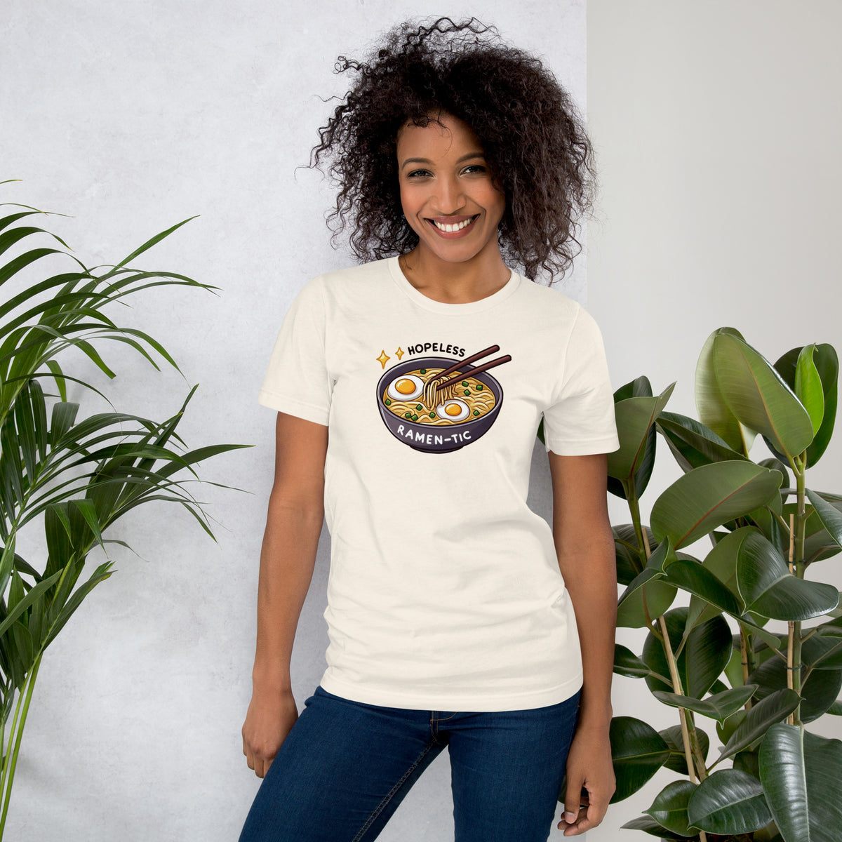 Funny Ramen Shirt - Kawaii Food Graphic Tee - Ramen Lover Gift - Foodie T-Shirt - Hopeless Ramen-tic