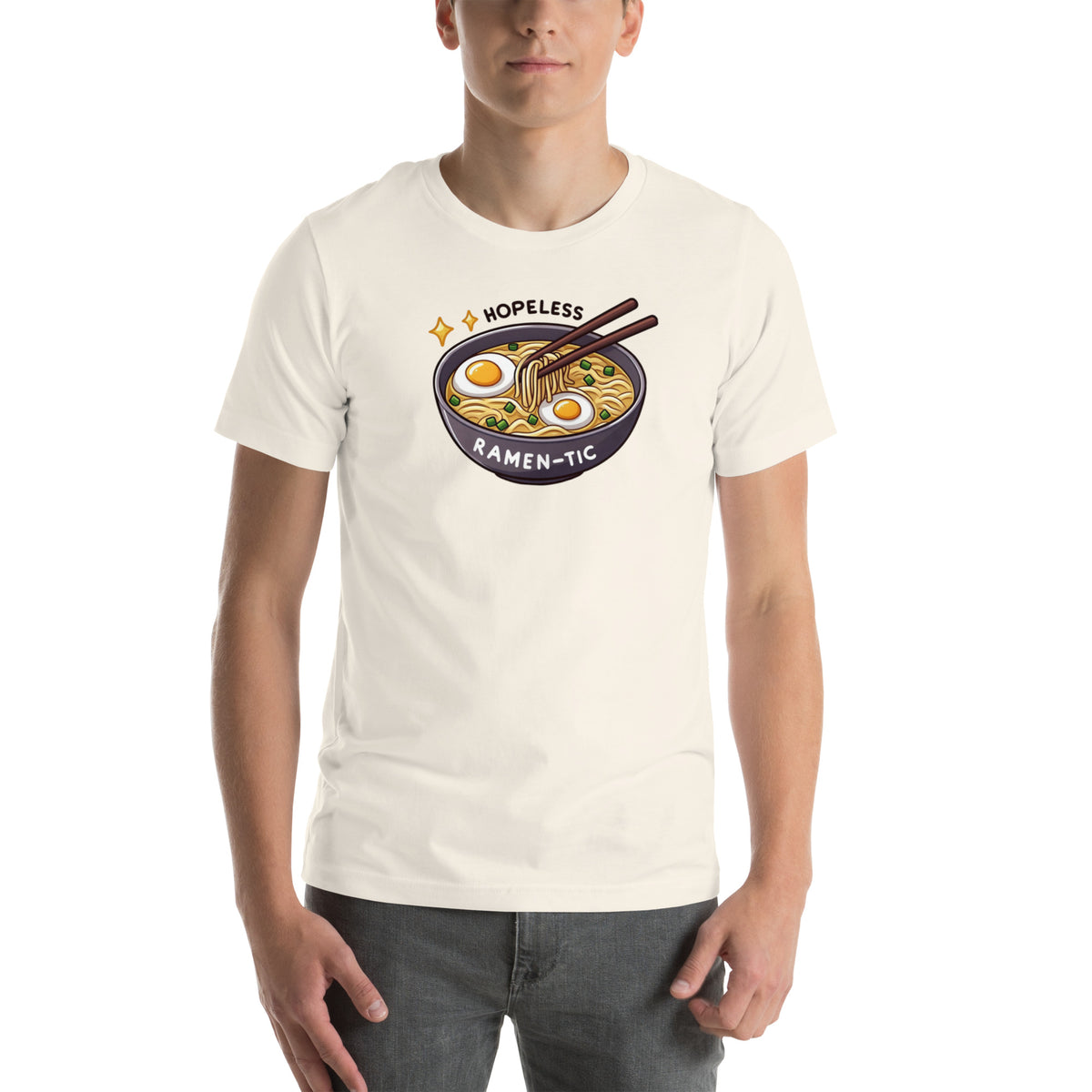 Funny Ramen Shirt - Kawaii Food Graphic Tee - Ramen Lover Gift - Foodie T-Shirt - Hopeless Ramen-tic