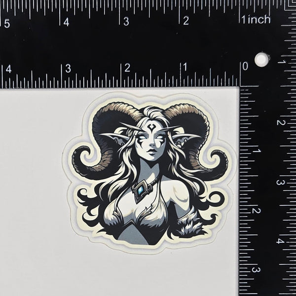 Fantasy Horned Elf Sticker - Fairy Warrior Vinyl Decal