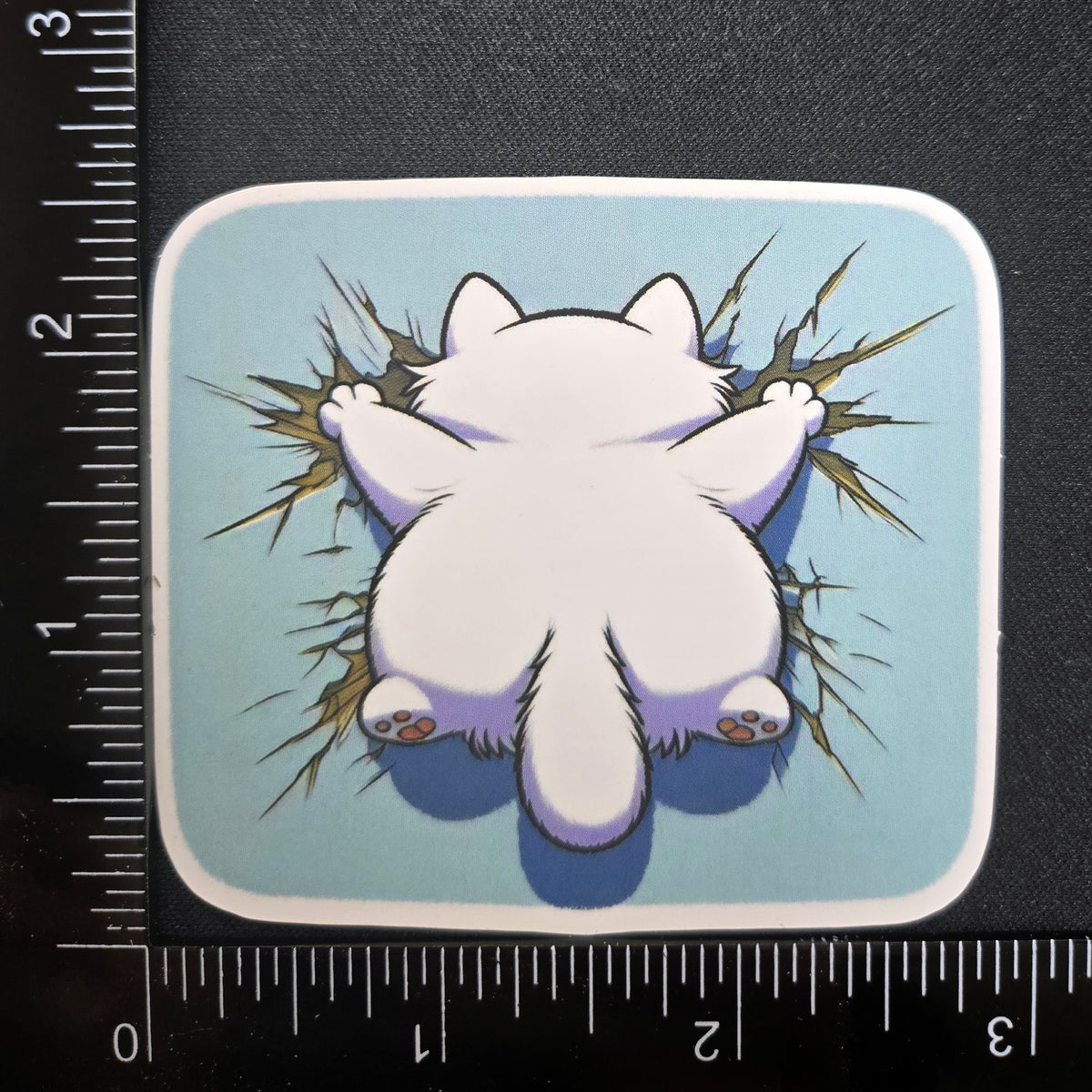 Splat Cat Sticker - Funny Squished Kitty Vinyl Decal