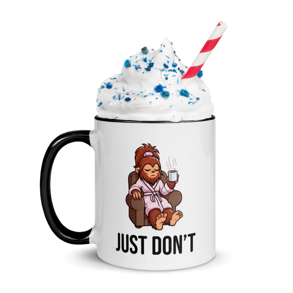 Grumpy Lady Bigfoot Ceramic Mug – Funny Sasquatch Coffee Cup for Coffee Lovers - Cryptid Gift