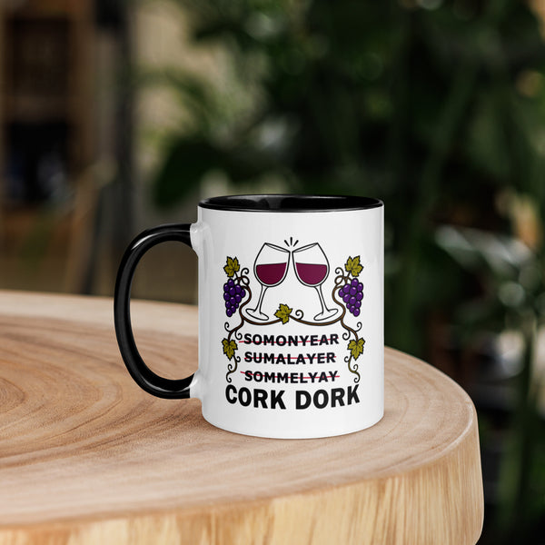 Wine Lover Mug, Funny Cork Dork Sommelier Ceramic Coffee Cup