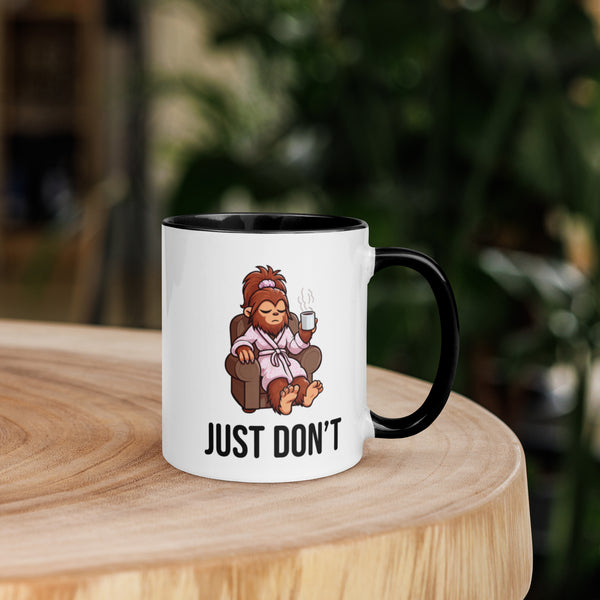 Grumpy Lady Bigfoot Ceramic Mug – Funny Sasquatch Coffee Cup for Coffee Lovers - Cryptid Gift