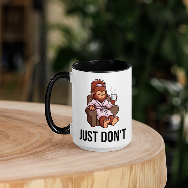 Grumpy Lady Bigfoot Ceramic Mug – Funny Sasquatch Coffee Cup for Coffee Lovers - Cryptid Gift