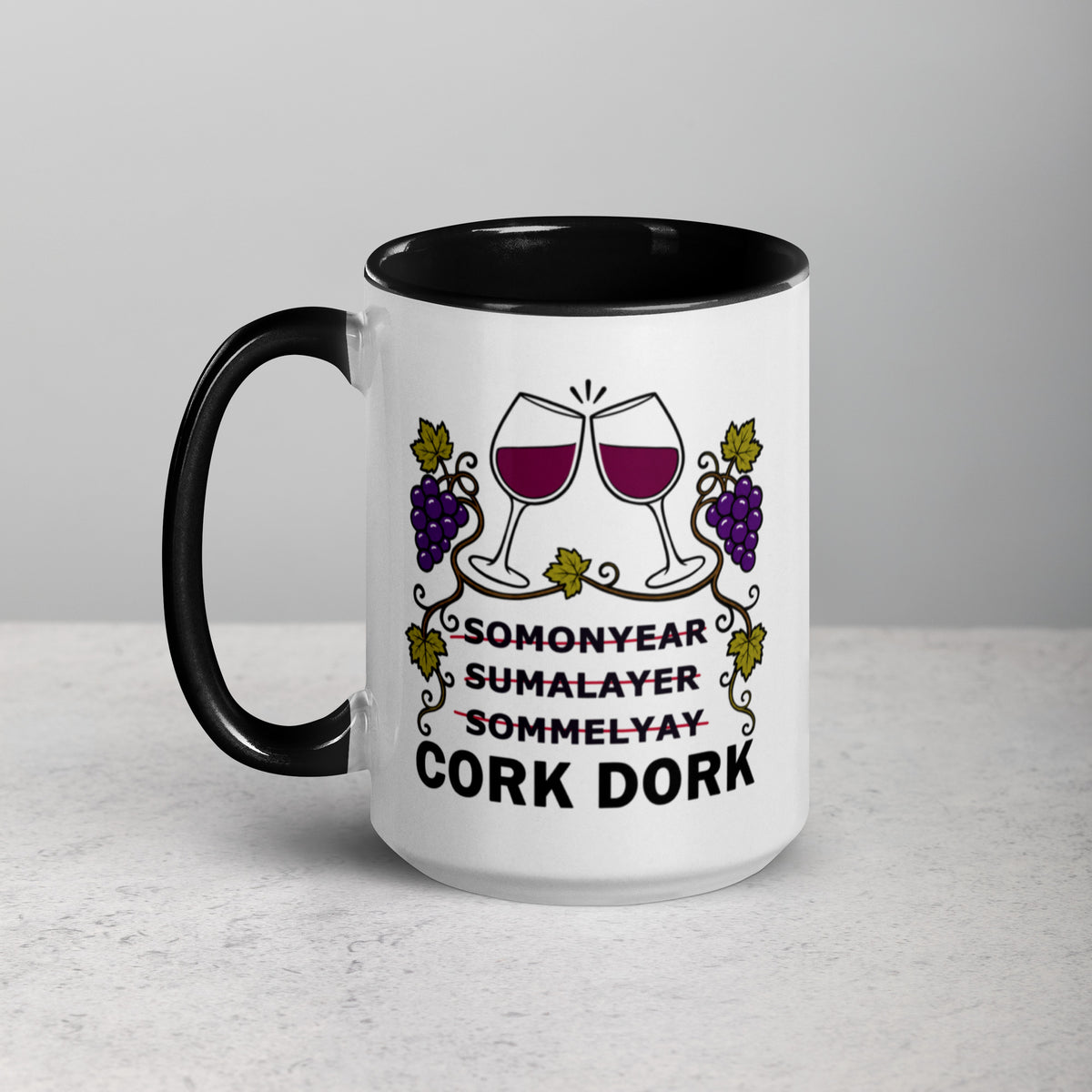 Wine Lover Mug, Funny Cork Dork Sommelier Ceramic Coffee Cup