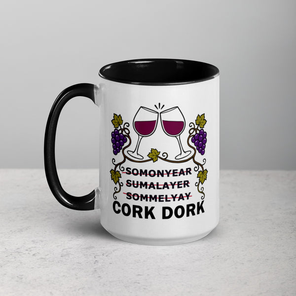 Wine Lover Mug, Funny Cork Dork Sommelier Ceramic Coffee Cup