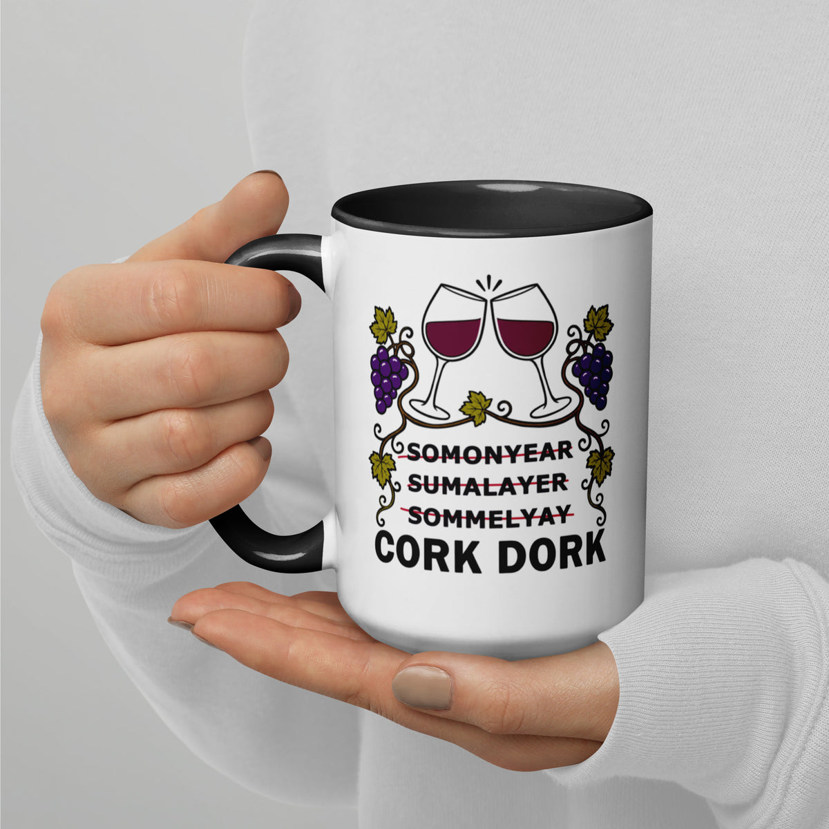 Wine Lover Mug, Funny Cork Dork Sommelier Ceramic Coffee Cup