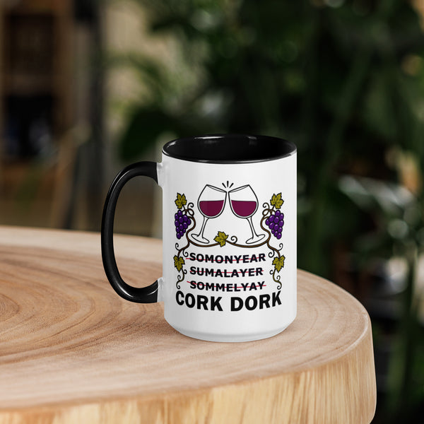 Wine Lover Mug, Funny Cork Dork Sommelier Ceramic Coffee Cup