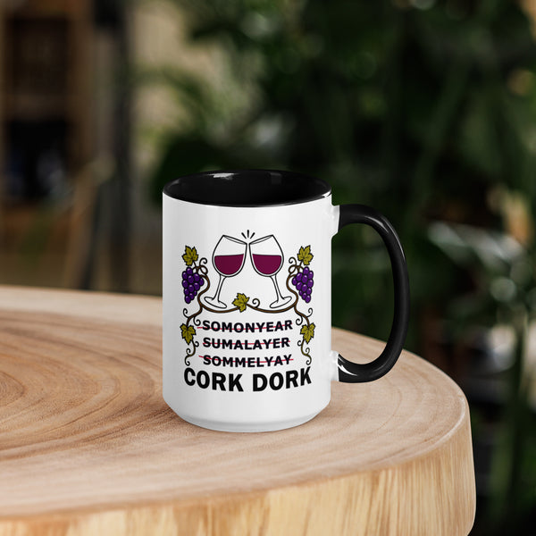 Wine Lover Mug, Funny Cork Dork Sommelier Ceramic Coffee Cup