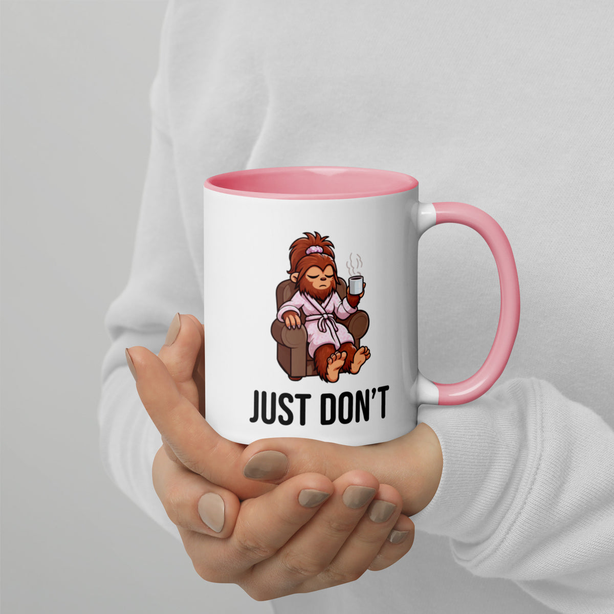 Grumpy Lady Bigfoot Ceramic Mug – Funny Sasquatch Coffee Cup for Coffee Lovers - Cryptid Gift