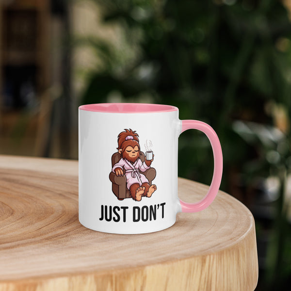 Grumpy Lady Bigfoot Ceramic Mug – Funny Sasquatch Coffee Cup for Coffee Lovers - Cryptid Gift