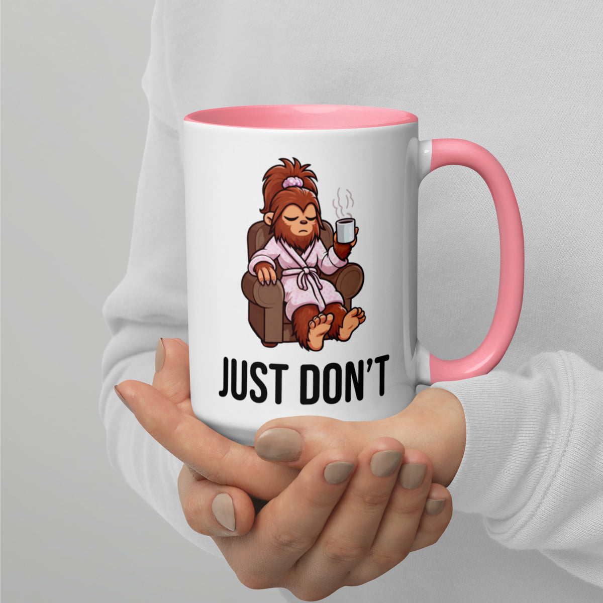 Grumpy Lady Bigfoot Ceramic Mug – Funny Sasquatch Coffee Cup for Coffee Lovers - Cryptid Gift