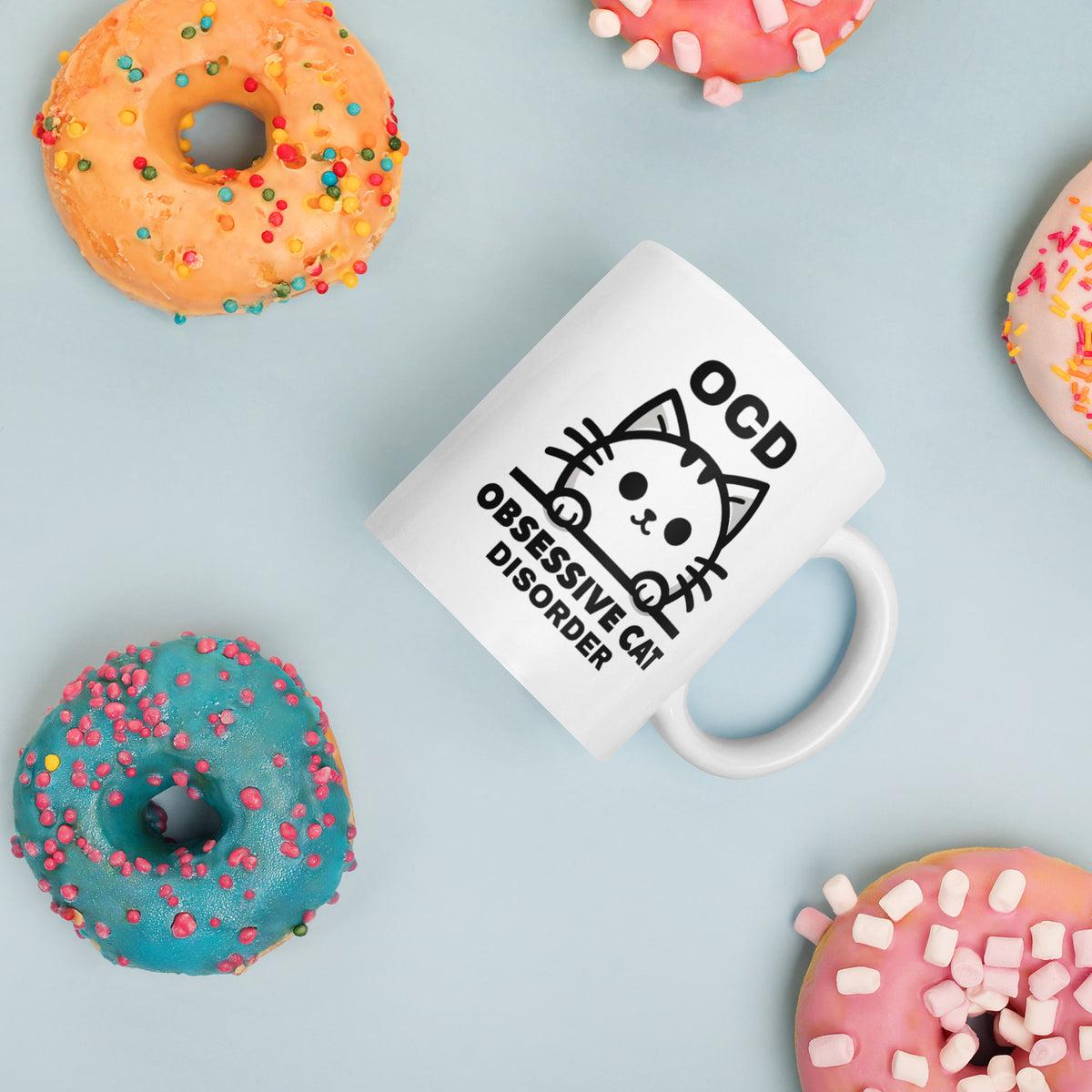 Cat Mug - OCD Obsessive Cat Disorder - Funny Cat Lover Gift for Cat Mom Dad - Sarcastic Pet Owner Coffee Mug