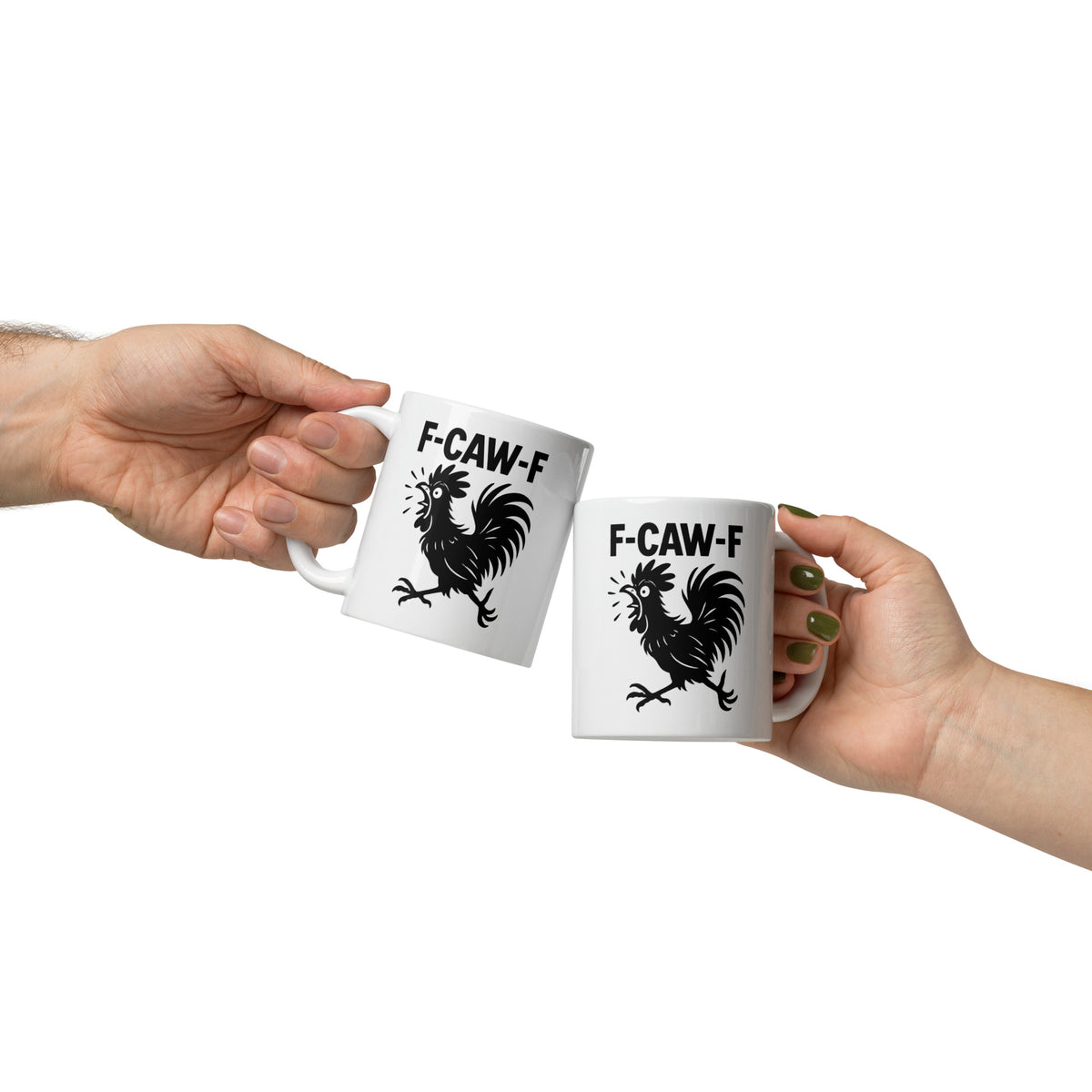 Rooster Coffee Mug Funny - F-CAW-F Sarcastic Gag Gift for Friends Coworkers - Grumpy Chicken Ceramic Cup