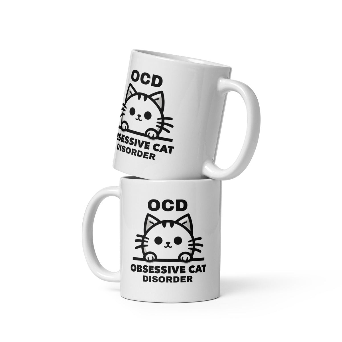 Cat Mug - OCD Obsessive Cat Disorder - Funny Cat Lover Gift for Cat Mom Dad - Sarcastic Pet Owner Coffee Mug