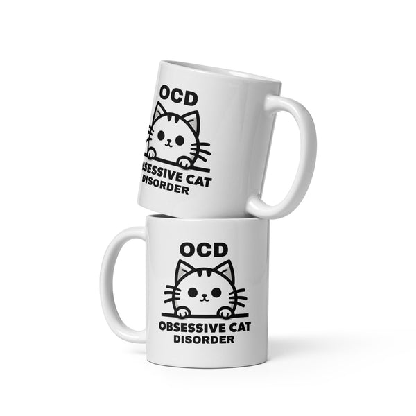 Cat Mug - OCD Obsessive Cat Disorder - Funny Cat Lover Gift for Cat Mom Dad - Sarcastic Pet Owner Coffee Mug