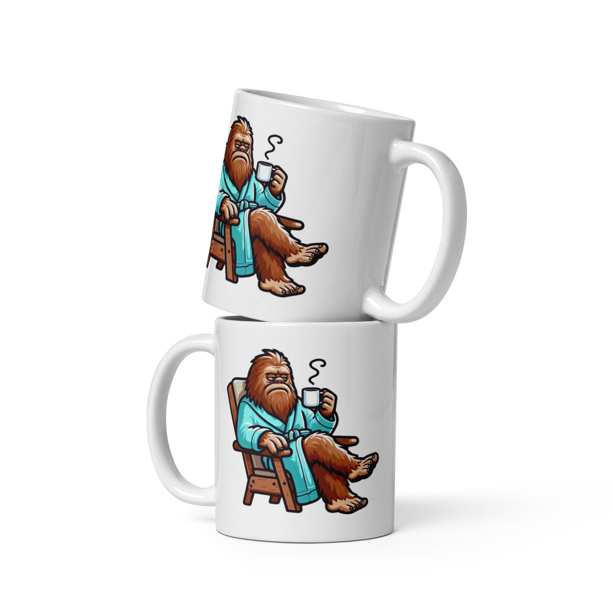 Grumpy Bigfoot Mug - Sasquatch Coffee Cup - Funny Cryptid Gift for Campers - Outdoor Camping Humor