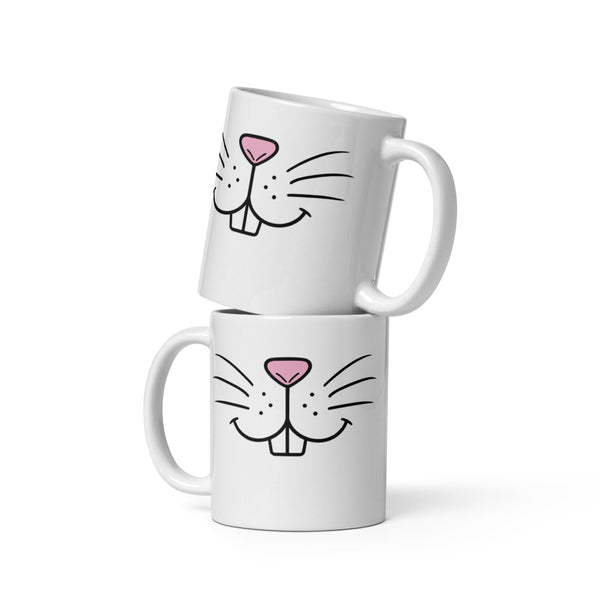Funny Coffee Mug - Bunny Face Ceramic Mug - Cute Animal Mug - Novelty Gift - Rabbit Lover Gift