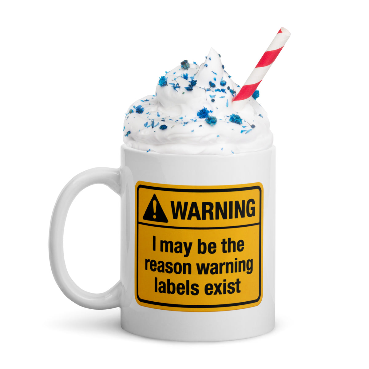 Warning Label Coffee Mug Funny - Sarcastic Gift for Him Her - Novelty Humor Mug Gag Gift