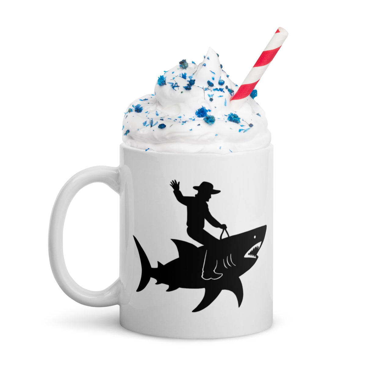 Cowboy Shark Mug - Funny Coffee Mug for Men Dad - Sarcastic Gift Birthday Fathers Day - 11oz 15oz 20oz Ceramic Cup
