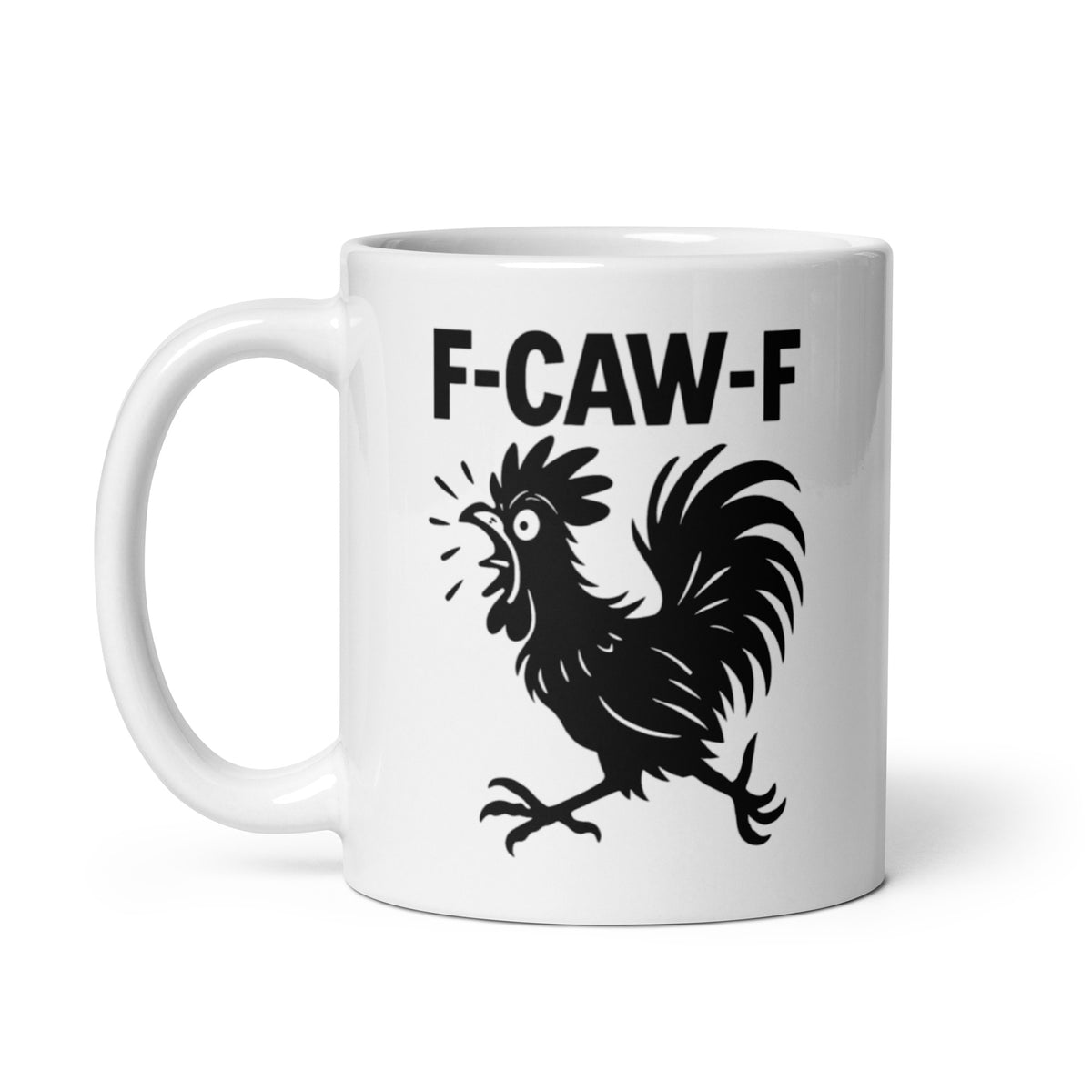 Rooster Coffee Mug Funny - F-CAW-F Sarcastic Gag Gift for Friends Coworkers - Grumpy Chicken Ceramic Cup
