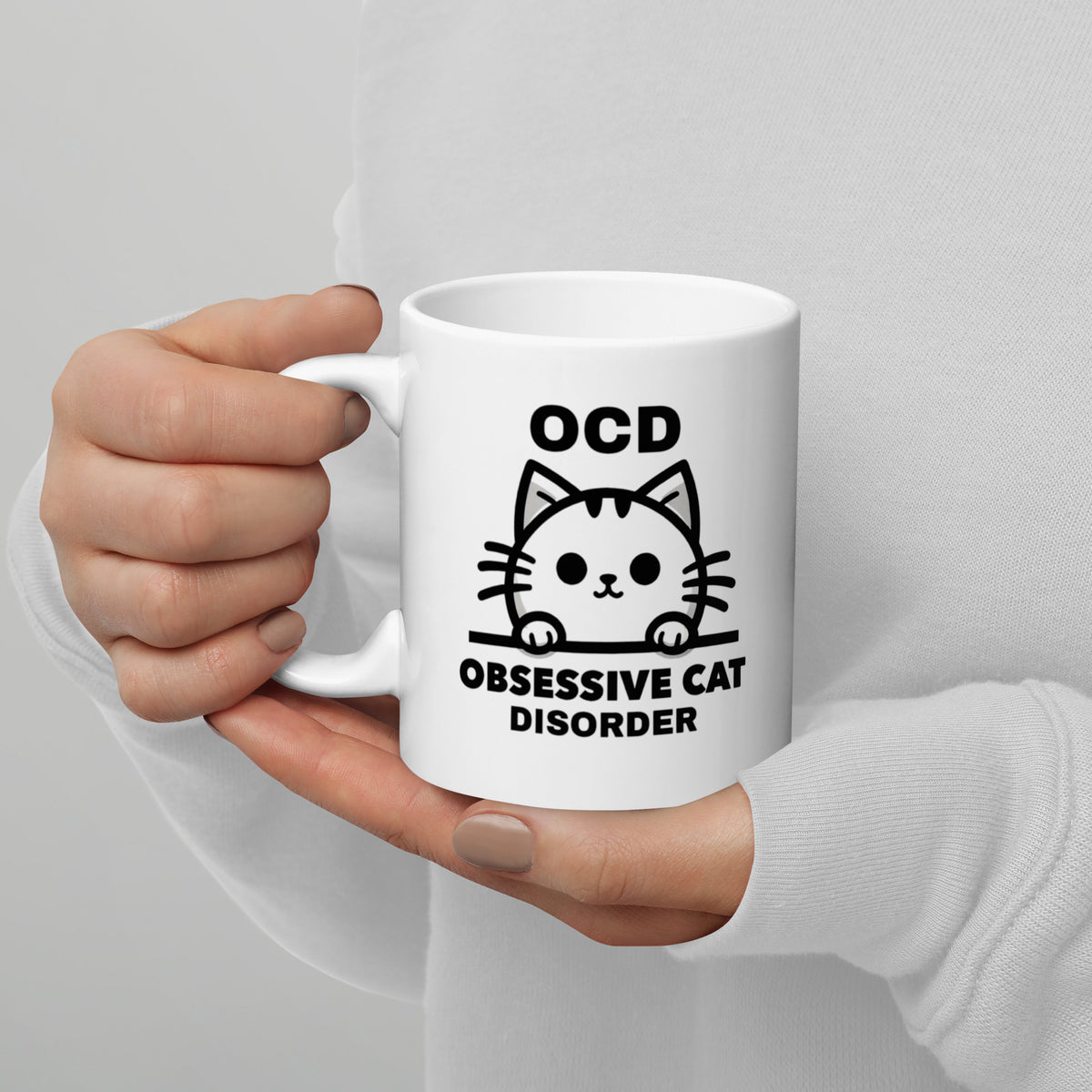 Cat Mug - OCD Obsessive Cat Disorder - Funny Cat Lover Gift for Cat Mom Dad - Sarcastic Pet Owner Coffee Mug