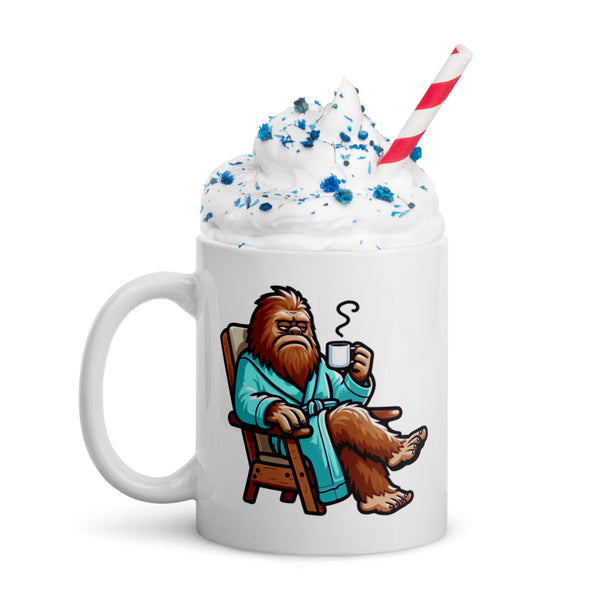 Grumpy Bigfoot Mug - Sasquatch Coffee Cup - Funny Cryptid Gift for Campers - Outdoor Camping Humor