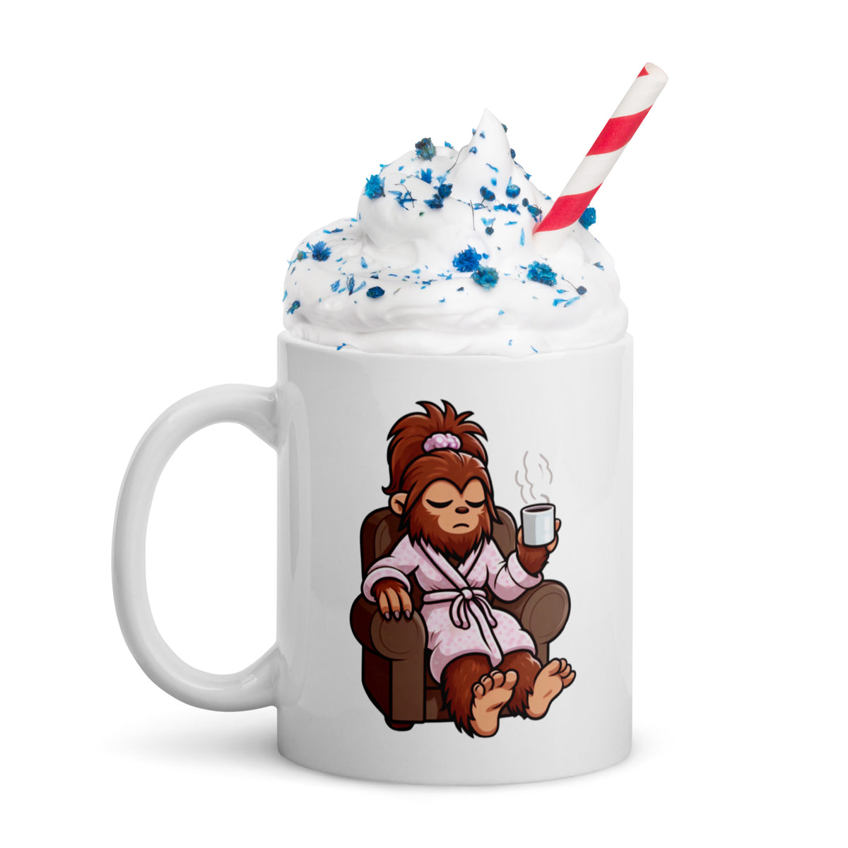 Grumpy Lady Bigfoot Mug - Sasquatch Coffee Cup - Funny Cryptid Gift for Coffee Lovers