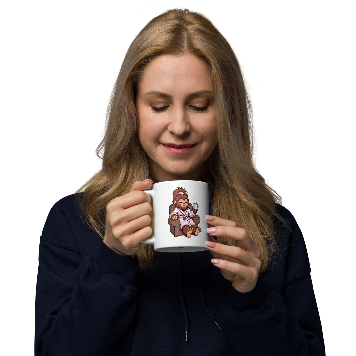 Grumpy Lady Bigfoot Mug - Sasquatch Coffee Cup - Funny Cryptid Gift for Coffee Lovers