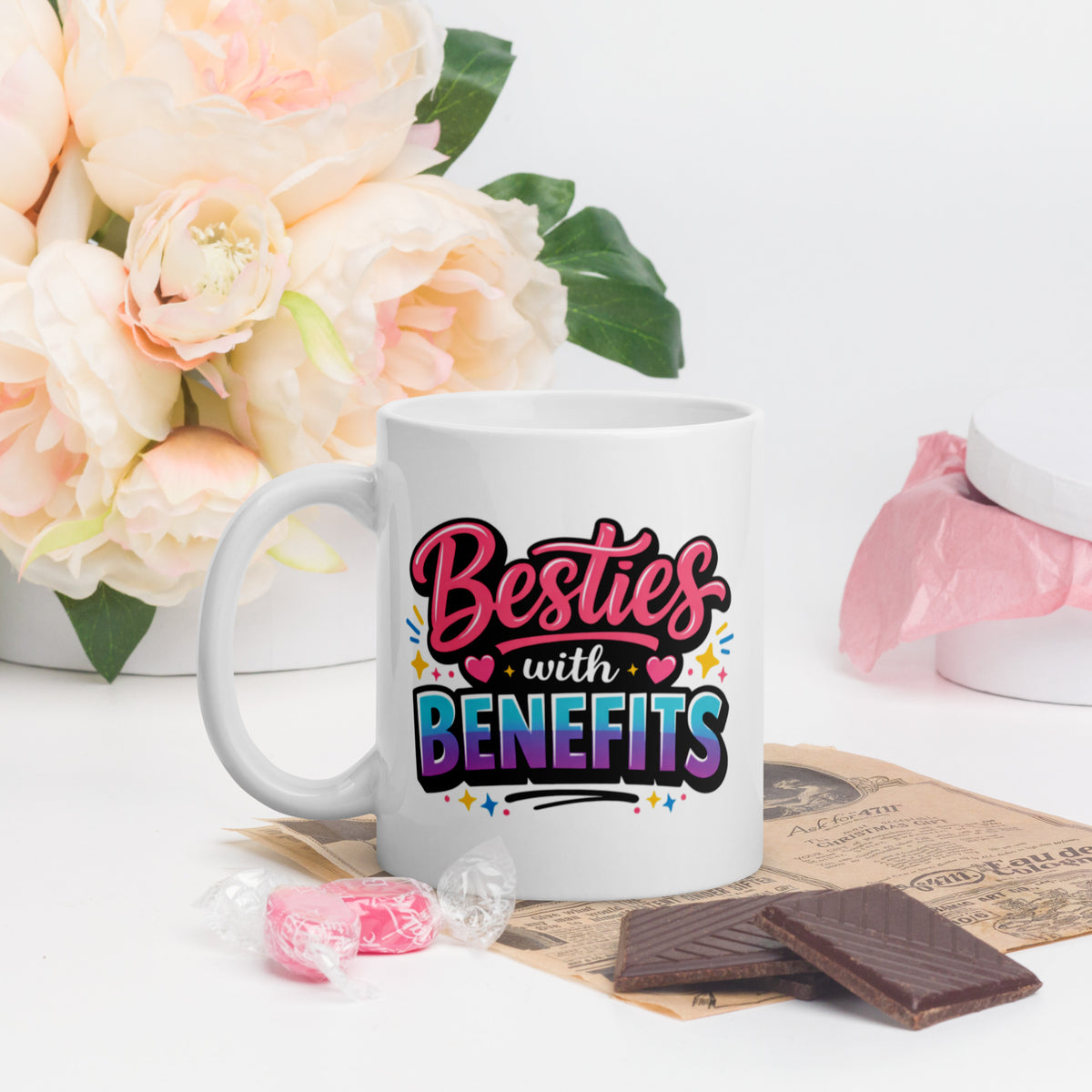 Besties with Benefits Mug - Funny Best Friend Gift - BFF Coffee Mug - Friendship Mug - Galentines Day Gift - Best Friend Birthday Gift