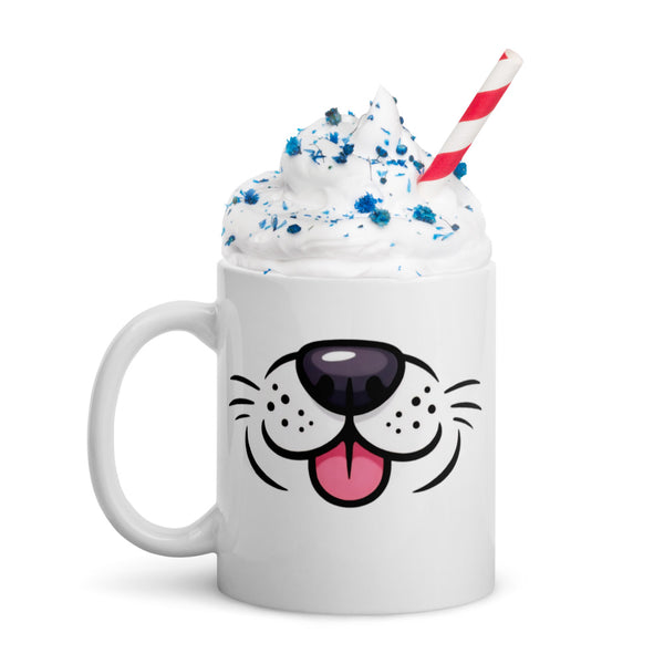 Dog Face Mug - Funny Dog Lover Gift - Cute Puppy Coffee Mug - Dog Mom, Dog Dad Gift