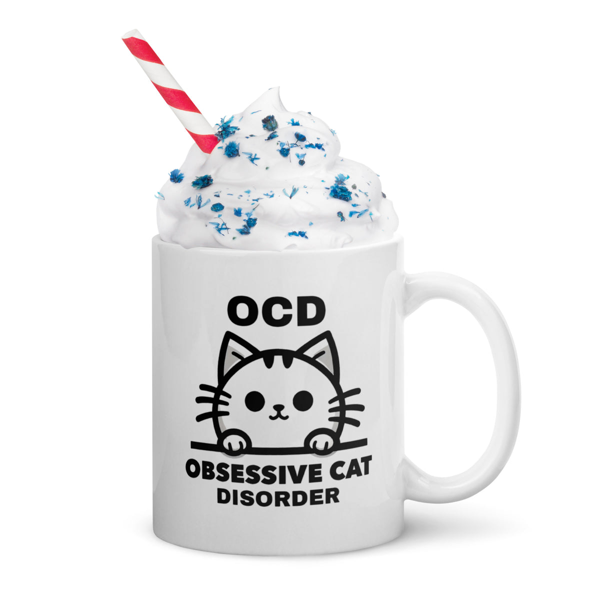 Cat Mug - OCD Obsessive Cat Disorder - Funny Cat Lover Gift for Cat Mom Dad - Sarcastic Pet Owner Coffee Mug