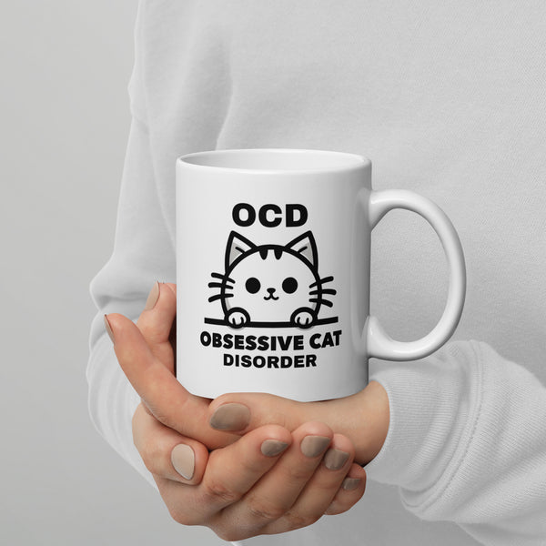 Cat Mug - OCD Obsessive Cat Disorder - Funny Cat Lover Gift for Cat Mom Dad - Sarcastic Pet Owner Coffee Mug